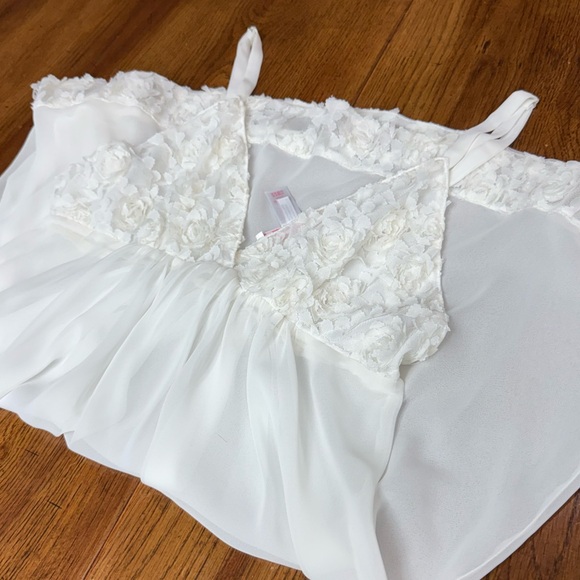 Vintage Oscar de la Renta Pink Label Ivory Babydoll Slip Dress Size Medium Y2K - Picture 10 of 12